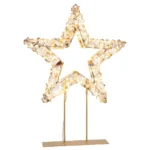 ΦΩΤΙΖΟΜΕΝΟ ΕΠΙΤΡΑΠΕΖΙΟ ΔΙΑΚΟΣΜΗΤΙΚΟ ΑΣΤΕΡΙ ΣΕ ΧΡΥΣΗ ΒΑΣΗ 39Χ11Χ46ΕΚ ΜΕ 600 LED ΘΕΡΜΟ ΛΕΥΚΟ IP44