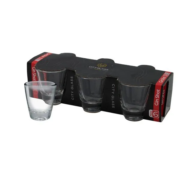 e-2973-99 Ποτήρι σφηνάκι “GIN” (25ml) (6 τμχ) - Image 1