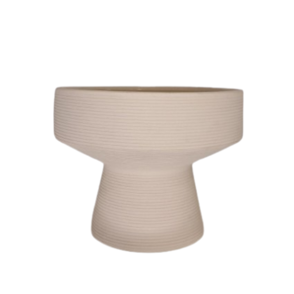 Untitled design (11) Κεραμικό Μπολ / Κασπώ με Ραβδώσεις - Μπεζ - Image 1