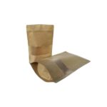 Σακουλάκι Τροφίμων Doypack Ziplock Kraft με Παράθυρο 18x12x4cm 100τμχ