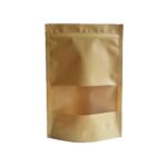 Σακουλάκι Τροφίμων Doypack Ziplock Kraft με Παράθυρο 20x14x4cm 100τμχ