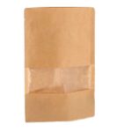 Σακουλάκι Τροφίμων Doypack Ziplock Kraft με Παράθυρο 25x18x4 100τμχ